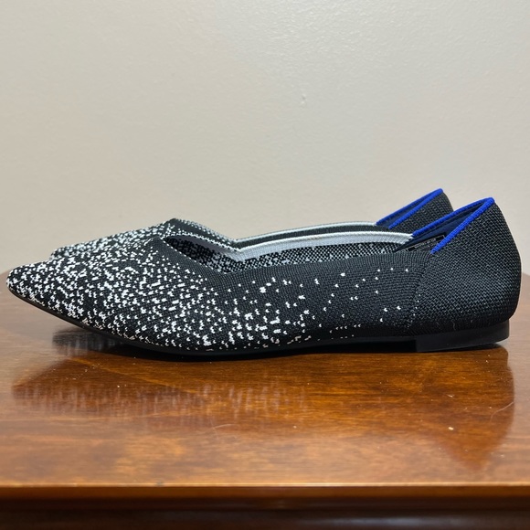 New pointed toe knit black white gradient slip on flats size 8 - Picture 4 of 13